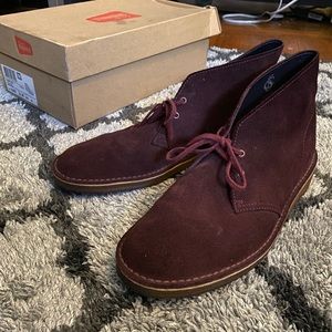 Clarks Wine Desert boots sz 11.5